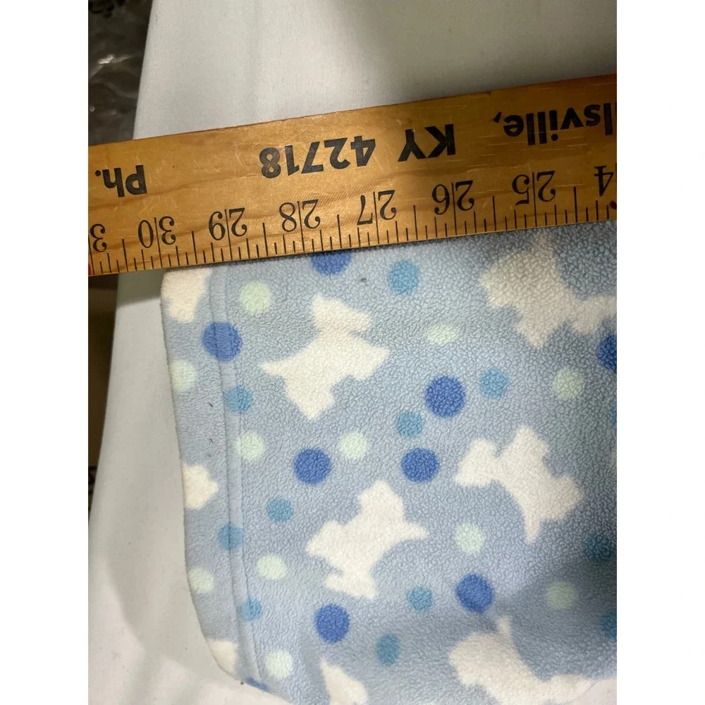 VS‎ Pink K Fleece Scottie Dog Polka Dot PJ Set Women L Blue Long Sleeve Cozy
